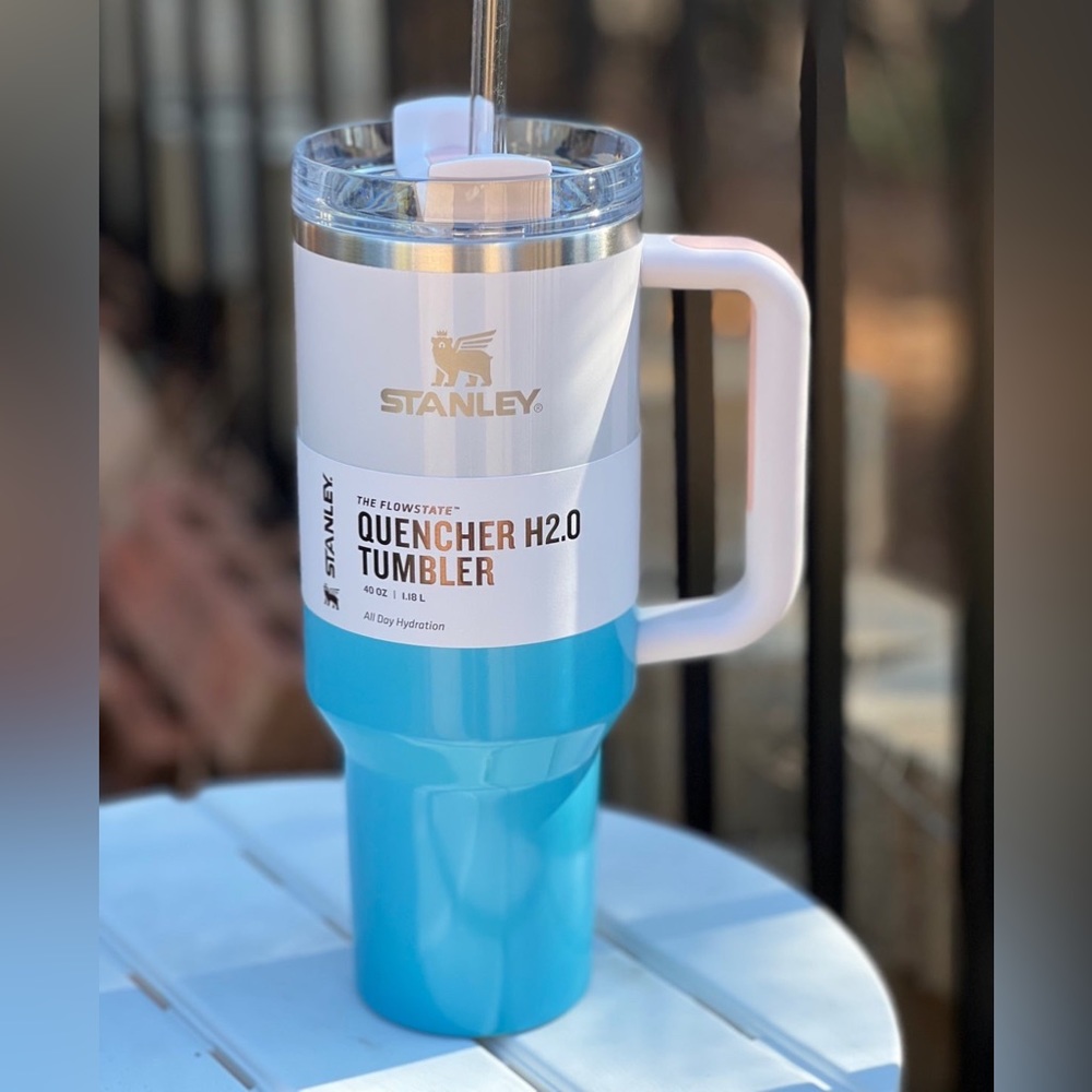 🎉LAST CHANCE🎉 NWT Stanley 40 oz. Quencher H2.0‎ FlowState Tumbler Pool Ombre